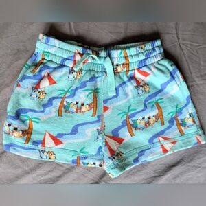 Hanna Andersson Bluey Terrycloth Shorts 3T Runs Big Like 4T VGUC